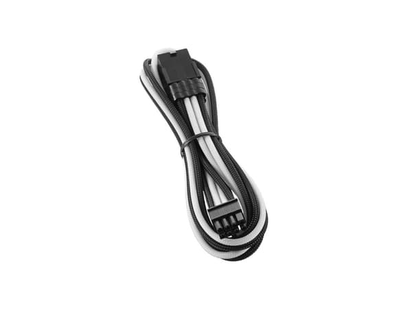 CableMod PRO Series ModMesh - Strømforlengelseskabel - 8-pins PCIe-strøm (hann) til 8-pins PCIe-strøm (hunn) - 45 cm - formstøpt - svart, hvit