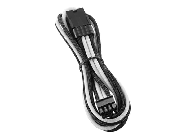 CableMod PRO Series ModMesh - Strømforlengelseskabel - 8-pins PCIe-strøm (hann) til 8-pins PCIe-strøm (hunn) - 45 cm - formstøpt - svart, hvit