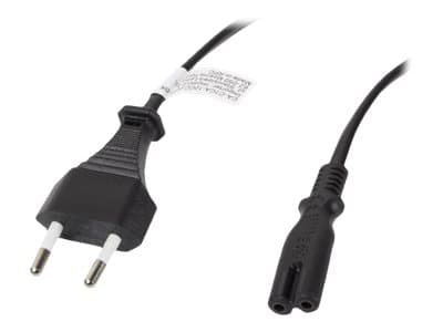 Lanberg - Strømkabel - Europlug (P) til power IEC 60320 C7 - 10 A - 3 m - svart - Europe (unntatt Storbritannia, Irland, Malta, Cyprus)