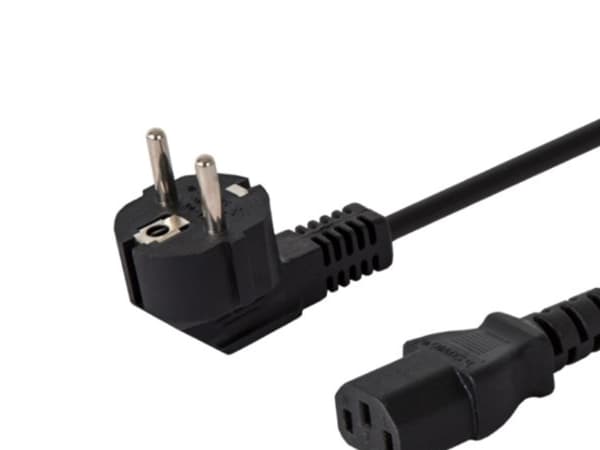SAVIO CL-98 - Strømkabel - type F (hann) vinklet til power IEC 60320 C13 - 250 V - 10 A - 1.8 m - svart