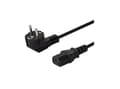 Miniatyrbilde 5 av 5: SAVIO CL-98 - Strømkabel - type F (hann) vinklet til power IEC 60320 C13 - 250 V - 10 A - 1.8 m - svart