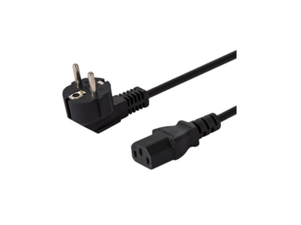 SAVIO CL-98 - Strømkabel - type F (hann) vinklet til power IEC 60320 C13 - 250 V - 10 A - 1.8 m - svart