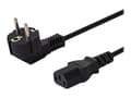 Miniatyrbilde 1 av 5: SAVIO CL-98 - Strømkabel - type F (hann) vinklet til power IEC 60320 C13 - 250 V - 10 A - 1.8 m - svart