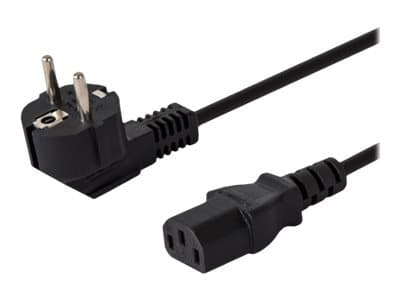 SAVIO CL-98 - Strømkabel - type F (hann) vinklet til power IEC 60320 C13 - 250 V - 10 A - 1.8 m - svart