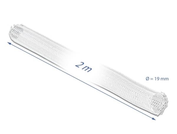 Delock Braided Sleeving self-closing - Flätad ärm - 2 m - vit