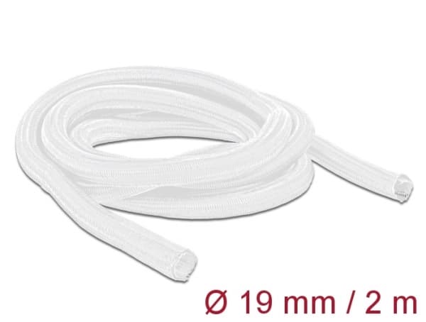 Delock Braided Sleeving self-closing - Flätad ärm - 2 m - vit
