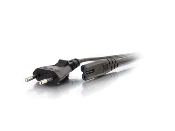 C2G ei-polaarinen virtajohto - Strømkabel - IEC 60320 C7 til CEE 7/7 (han) - AC 250 V - 1 m - formet - lajitelma