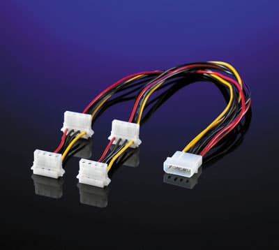 ROLINE 11.03.1003, 0,45 m, Molex (4-pin), Hankjønn, Hunkjønn, 90°, Svart, Rød, Hvit, Gult