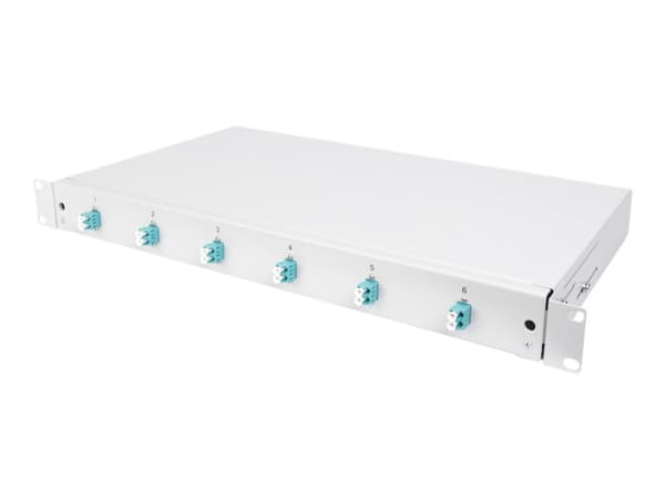DIGITUS Professional - Spleiseboks for fiberoptikk - LC MM X 6 - grå, RAL 7035 - 1U - 19"