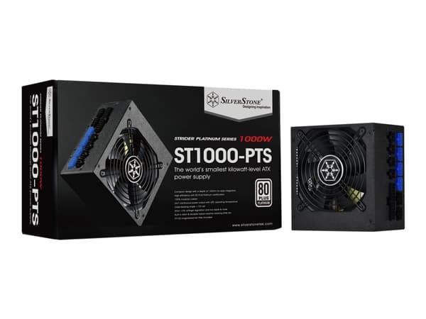 SilverStone Strider Platinum series ST1000-PTS - Strømforsyning (intern) - ATX12V 2.4/ EPS12V - 80 PLUS Platinum - AC 90-264 V - 1000 watt - aktiv PF