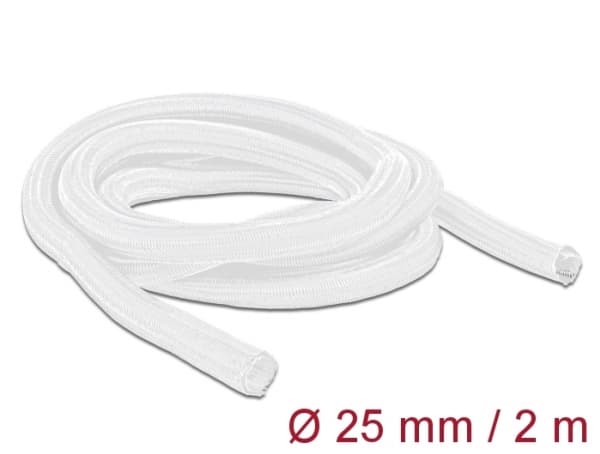 Delock Braided Sleeving self-closing - Flettet erme - 2 m - hvit