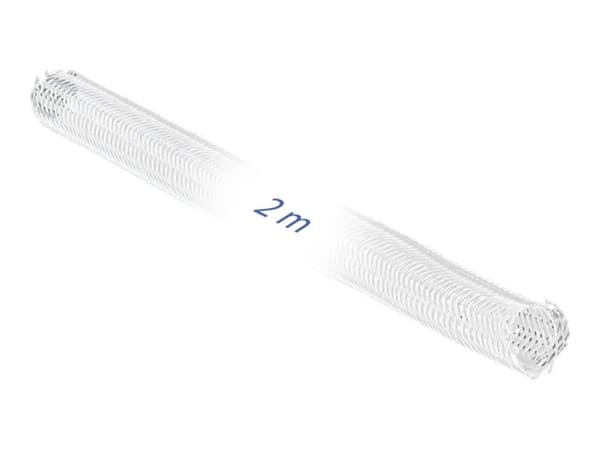 Delock Braided Sleeving self-closing - Flettet erme - 2 m - hvit