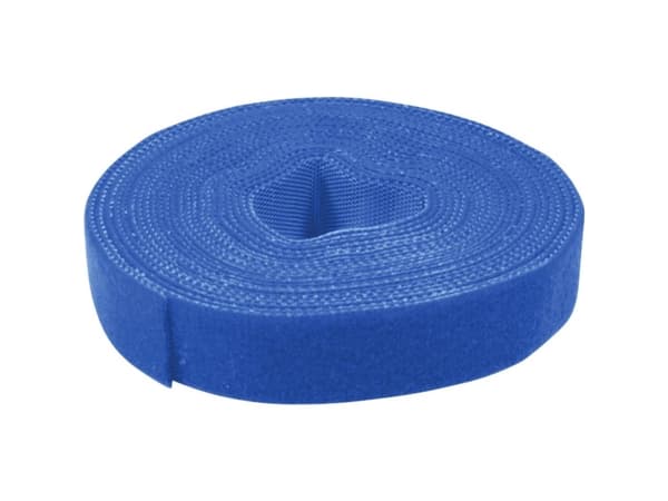 Value 25.99.5254, Borrelås-kabelbånd, Blå, 25000 mm, 10 mm, 5 stykker