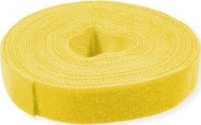 Value 25.99.5252, Buntband med krok och ögla, Gul, 25000 mm, 10 mm, 5 styck