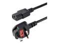 Miniatyrbilde 2 av 5: StarTech.com 6ft (1.8m) UK Computer Power Cable, 18AWG, BS 1363 to C13 Power Cord, 10A 250V, Black Replacement AC Power Cord, Monitor Power Cable, BS
