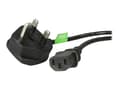 Miniatyrbilde 1 av 5: StarTech.com 6ft (1.8m) UK Computer Power Cable, 18AWG, BS 1363 to C13 Power Cord, 10A 250V, Black Replacement AC Power Cord, Monitor Power Cable, BS