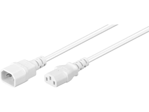 MicroConnect - Strømforlengelseskabel - IEC 60320 C14 til power IEC 60320 C13 - AC 250 V - 10 A - 50 cm - halogenfri - hvit