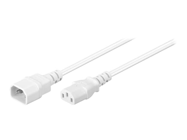 MicroConnect - Strømforlengelseskabel - IEC 60320 C14 til power IEC 60320 C13 - AC 250 V - 10 A - 50 cm - halogenfri - hvit