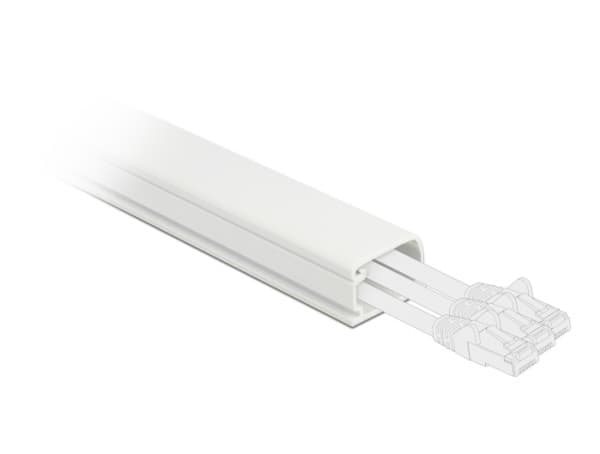 Delock - Cable duct with cover - 1 m - hvit