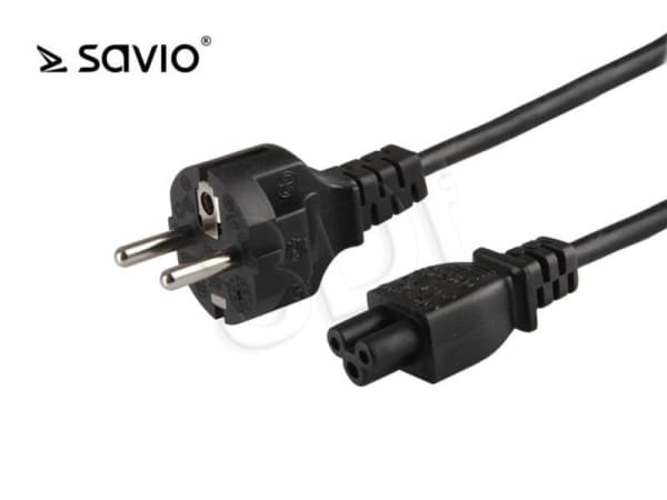 SAVIO CL-67 - Strømkabel - IEC 60320 C5 til CEE 7/17 (hann) - AC 250 V - 1.5 m