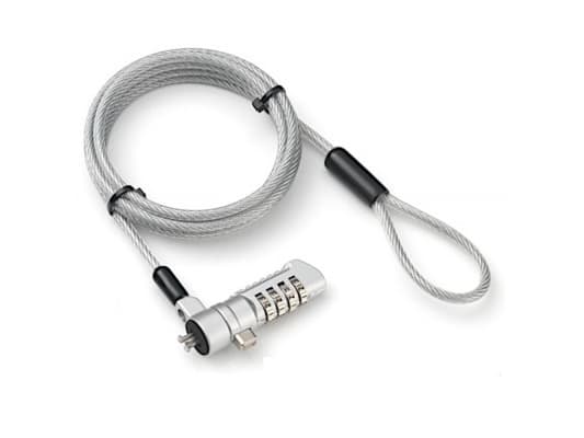 Techly 107296, 1,8 m, Kombinasjonslås, Stål, Sølv