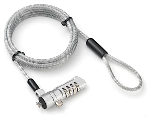 Techly 107296, 1,8 m, Kombinasjonslås, Stål, Sølv