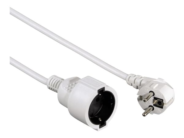 Hama Profi - Strømforlengelseskabel - power CEE 7/7 (hunn) til power CEE 7/7 (hann) - 5 m - formstøpt - hvit