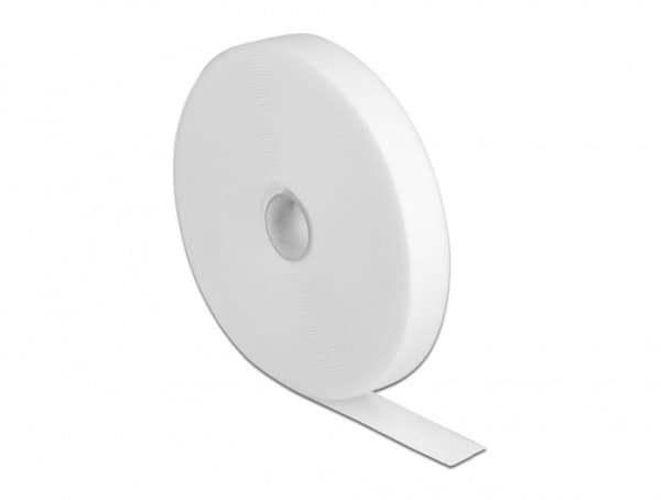 Delock - Hook-and-loop fastener - 20 mm x 10 m - hvit