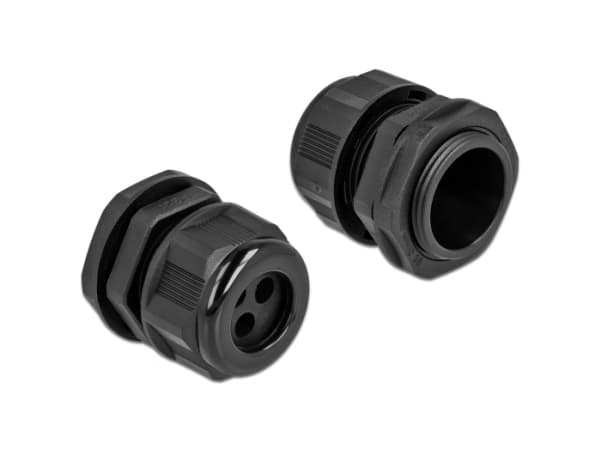 DeLOCK 60377, Musta, Muovi, 2 kpl, PG21, 6 mm, IP68