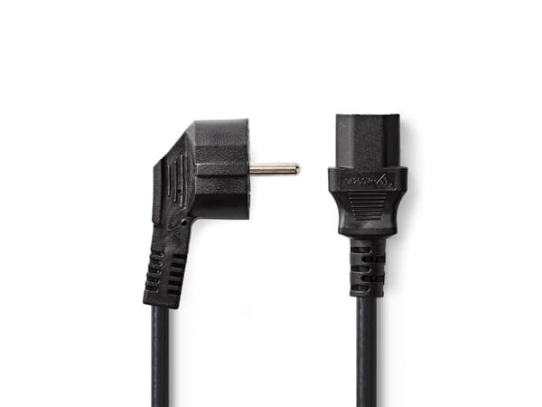 Nedis - Strømkabel - CEE 7/7 (han) vinklet til IEC 60320 C13 lige - 10 A - 2 m - pyöreä - lajitelma
