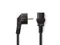 Pikkukuva 3 / 3: Nedis - Strømkabel - CEE 7/7 (han) vinklet til IEC 60320 C13 lige - 10 A - 2 m - pyöreä - lajitelma