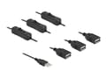 Miniatyrbild 2 av 4: Delock - Strömdelare - USB (hane) till USB (hona) - 5 V - 2 A - 1 m - svart