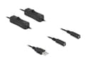 Miniatyrbilde 1 av 4: Delock - Strømsplitter - USB (hann) til 5,5 x 2,1 mm DC-jakk (hunn) - 1 m - svart