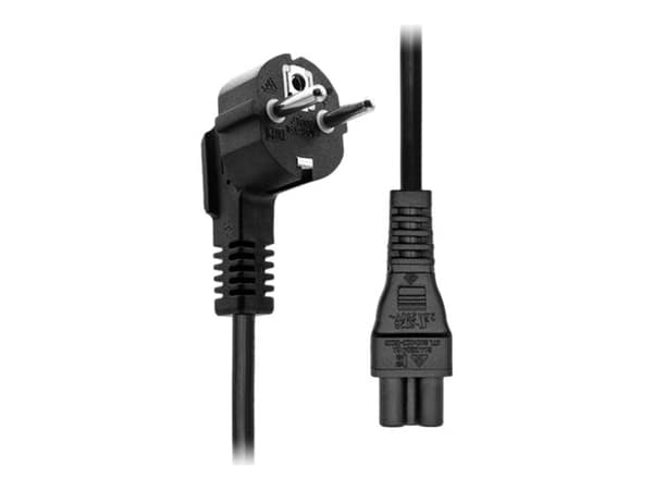 ProXtend - Strömkabel - Typ F (hane) vinklad till IEC 60320 C5 rak - 250 V - 16 A - 10 m - svart - Europa, Ryssland