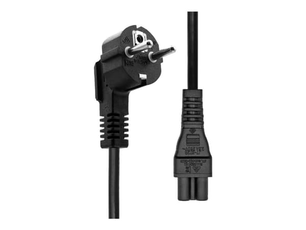 ProXtend - Strömkabel - Typ F (hane) vinklad till IEC 60320 C5 rak - 250 V - 16 A - 10 m - svart - Europa, Ryssland