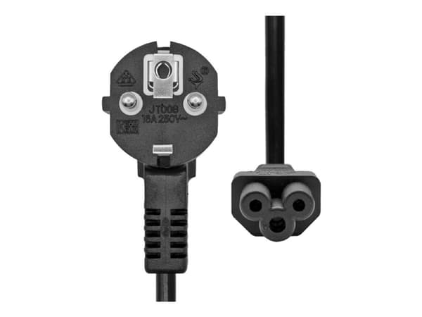 ProXtend - Strömkabel - Typ F (hane) vinklad till IEC 60320 C5 rak - 250 V - 16 A - 10 m - svart - Europa, Ryssland
