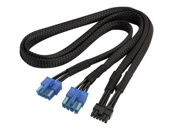 SilverStone PP12-PCIE - Strømkabel - 8 pin EPS12 V (4+4) (han) til 12 pin PCIe-kraft (han) - 55 cm - lajittelu