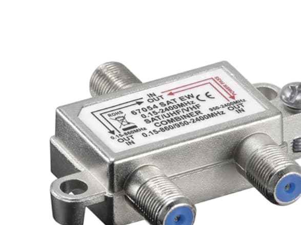 Goobay SAT EW, Kombiner-kabel, 950 - 2400 MHz, Sølv, Metall, Hunkjønn/Hunkjønn, 1 stykker
