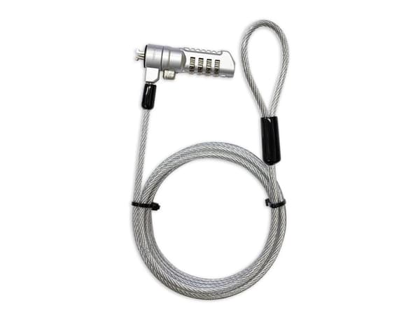 Techly IQ-LOK-16-K, 1,8 m, Yhdistelmälukko, Metalli, Terästä, Hopea