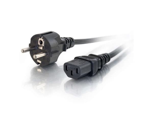 C2G - Strömkabel - power IEC 60320 C13 till power CEE 7/7 (hane) - 2 m - formpressad - svart - Europa