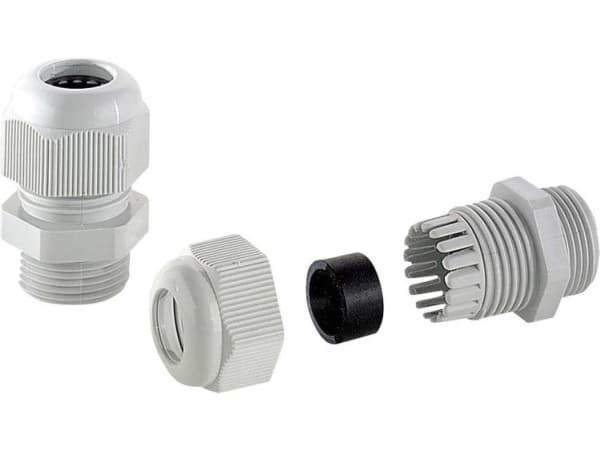 TRU COMPONENTS 12702500 Kabelforskruning halogenfrit M32 Polyamid Gråhvid (RAL 7035) 1 stk