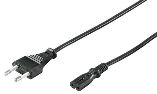 MicroConnect - Strømkabel - Type C (hann) til power IEC 60320 C7 - AC 250 V - 2.5 A - 1 m - svart