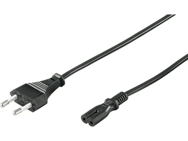 MicroConnect - Strømkabel - Type C (hann) til power IEC 60320 C7 - AC 250 V - 2.5 A - 1 m - svart