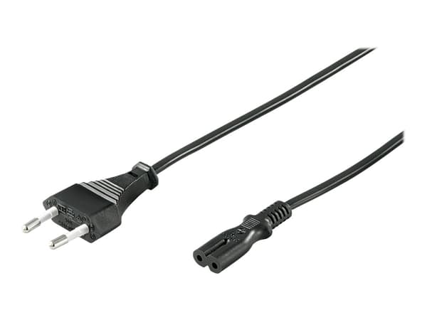 MicroConnect - Strømkabel - Type C (hann) til power IEC 60320 C7 - AC 250 V - 2.5 A - 1 m - svart