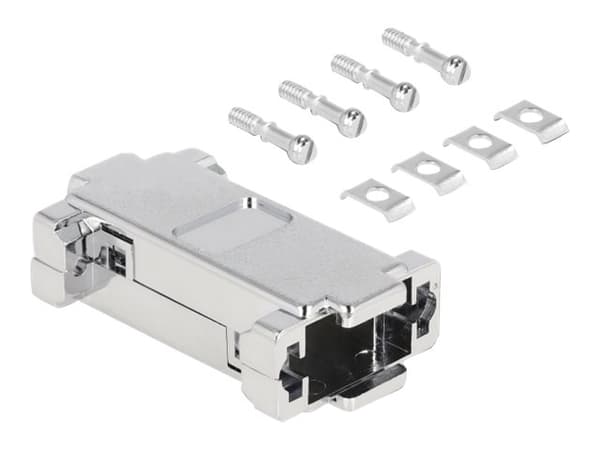 Delock - D-Sub 9-pin connector housing - metalliserad (paket om 2)
