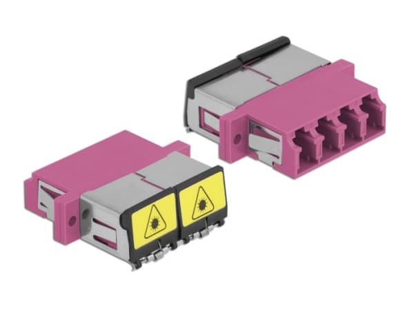 Delock - Nettverkkopler - LC multimodus (hunn) til LC multimodus (hunn) - fiberoptisk - OM4 - fiolett
