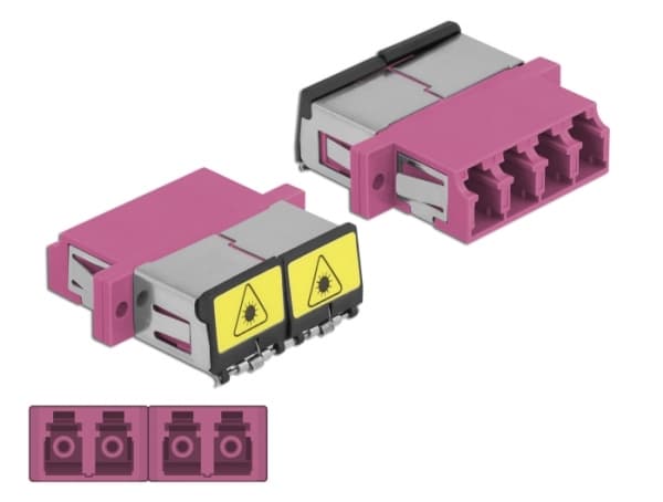 Delock - Nettverkkopler - LC multimodus (hunn) til LC multimodus (hunn) - fiberoptisk - OM4 - fiolett