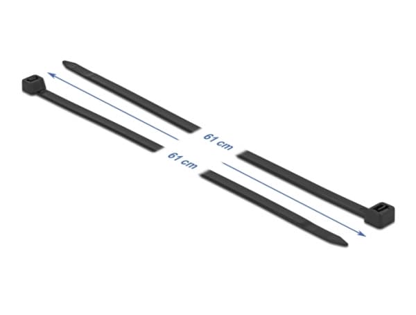 Delock - Kabelfestebånd - UV-resistant - 61 cm - svart (en pakke 10)
