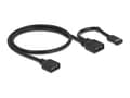 Miniatyrbilde 2 av 3: Delock - RGB LED-kabel - 3-stifts ARGB (hunn) til 3-stifts ARGB, VDG header (hunn) - 5 V - 50 cm - svart