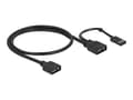 Miniatyrbilde 1 av 3: Delock - RGB LED-kabel - 3-stifts ARGB (hunn) til 3-stifts ARGB, VDG header (hunn) - 5 V - 50 cm - svart